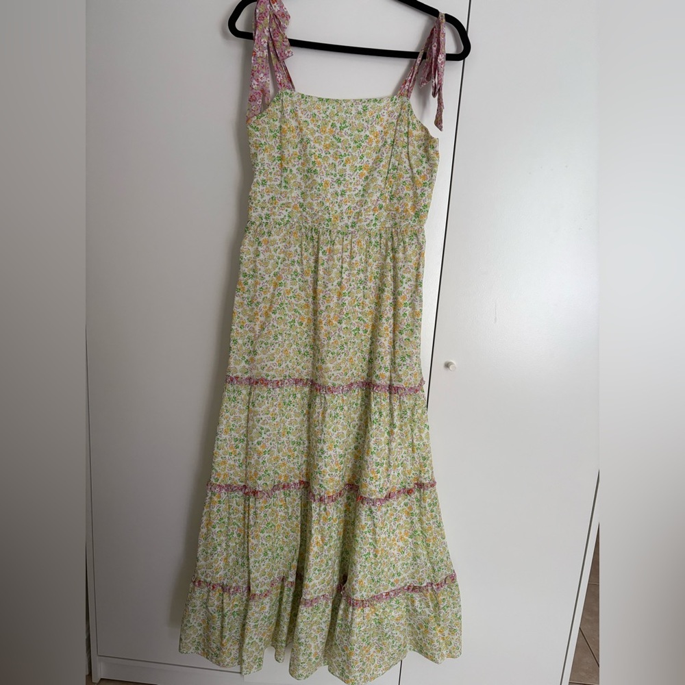 Floral Kids Dress with Pink Accents